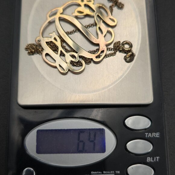 17.5 Inch Gold Over Sterling Silver KDS Initials Chain Necklace A6276 - Picture 7 of 7